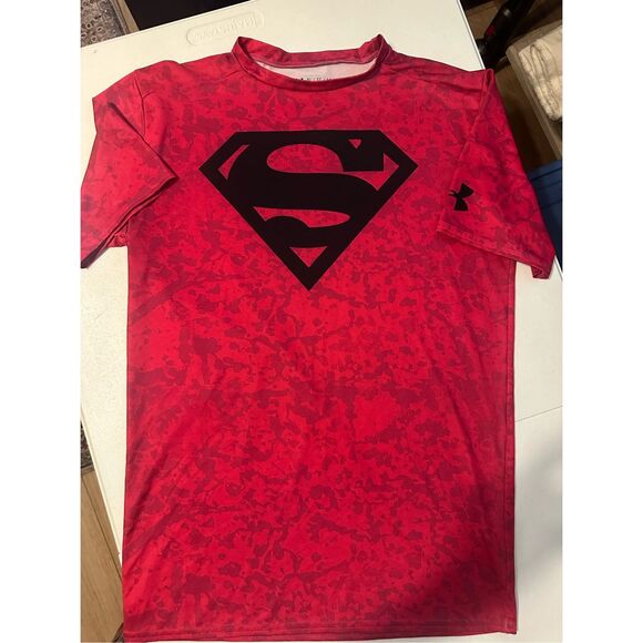 Under Armour Men's Pink DC Comics Superman Heat Gear Compression T-Shirt Size XL - Picture 1 of 6